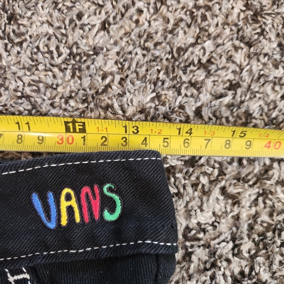 Vans Brighton High Waist Black Zip Up Mini Skirt Retro Flower Colorful 90s - Picture 14 of 15